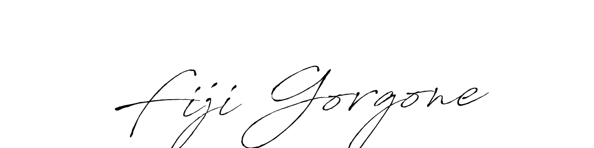How to make Fiji Gorgone name signature. Use Antro_Vectra style for creating short signs online. This is the latest handwritten sign. Fiji Gorgone signature style 6 images and pictures png