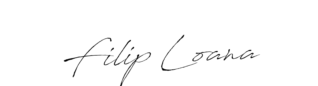 Filip Loana stylish signature style. Best Handwritten Sign (Antro_Vectra) for my name. Handwritten Signature Collection Ideas for my name Filip Loana. Filip Loana signature style 6 images and pictures png