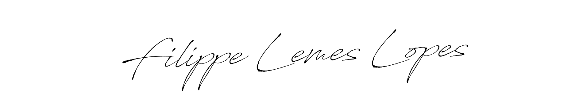 Create a beautiful signature design for name Filippe Lemes Lopes. With this signature (Antro_Vectra) fonts, you can make a handwritten signature for free. Filippe Lemes Lopes signature style 6 images and pictures png