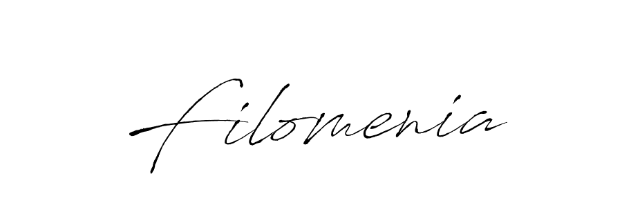 Make a beautiful signature design for name Filomenia. With this signature (Antro_Vectra) style, you can create a handwritten signature for free. Filomenia signature style 6 images and pictures png