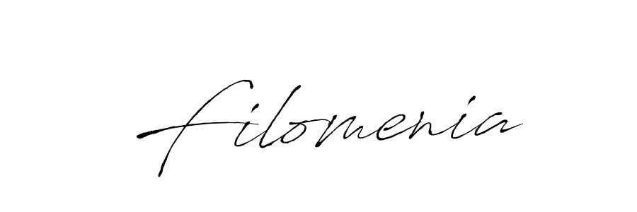 Make a beautiful signature design for name Filomenia. With this signature (Antro_Vectra) style, you can create a handwritten signature for free. Filomenia signature style 6 images and pictures png