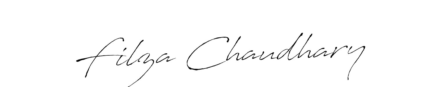 How to make Filza Chaudhary name signature. Use Antro_Vectra style for creating short signs online. This is the latest handwritten sign. Filza Chaudhary signature style 6 images and pictures png