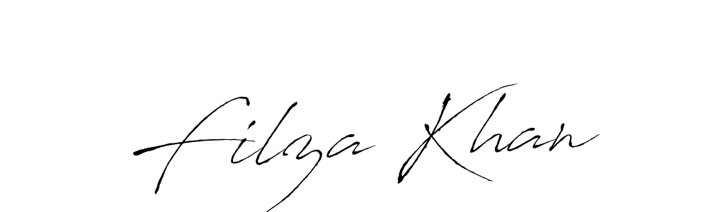 Design your own signature with our free online signature maker. With this signature software, you can create a handwritten (Antro_Vectra) signature for name Filza Khan. Filza Khan signature style 6 images and pictures png