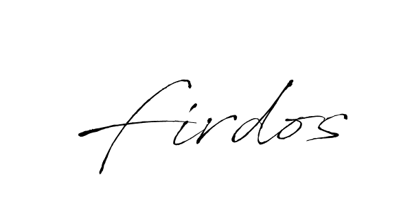 Use a signature maker to create a handwritten signature online. With this signature software, you can design (Antro_Vectra) your own signature for name Firdos. Firdos signature style 6 images and pictures png