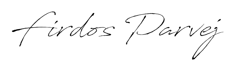 A stylish, flowing autograph style designed for name Firdos Parvej using Antro_Vectra typography. Perfect for digital creative projects. Firdos Parvej signature style 6 images and pictures png