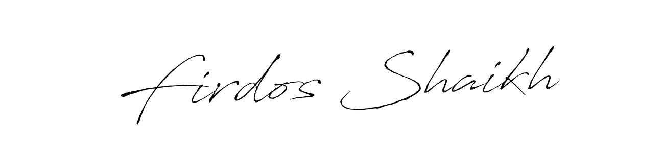 Antro_Vectra is a professional signature style that is perfect for those who want to add a touch of class to their signature. It is also a great choice for those who want to make their signature more unique. Get Firdos Shaikh name to fancy signature for free. Firdos Shaikh signature style 6 images and pictures png