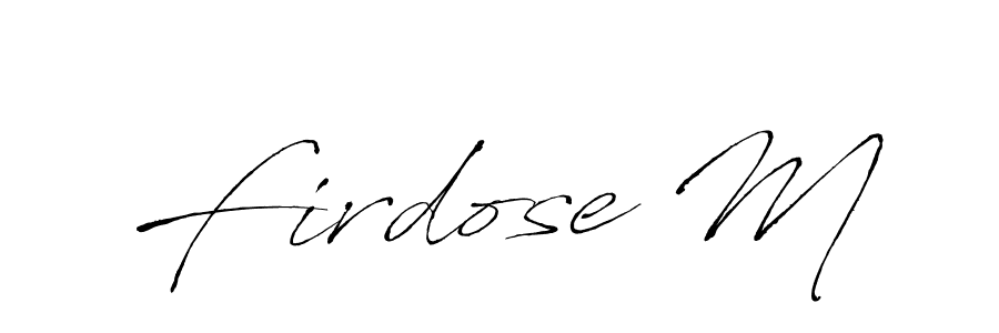 Make a beautiful signature design for name Firdose M. Use this online signature maker to create a handwritten signature for free. Firdose M signature style 6 images and pictures png