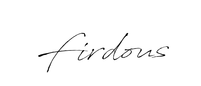Make a beautiful signature design for name Firdous. With this signature (Antro_Vectra) style, you can create a handwritten signature for free. Firdous signature style 6 images and pictures png