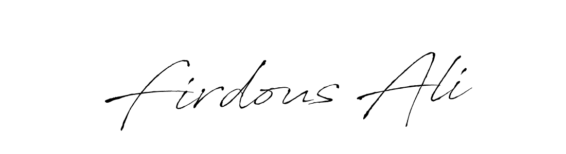 How to make Firdous Ali signature? Antro_Vectra is a professional autograph style. Create handwritten signature for Firdous Ali name. Firdous Ali signature style 6 images and pictures png