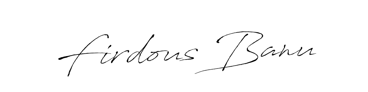 Make a beautiful signature design for name Firdous Banu. With this signature (Antro_Vectra) style, you can create a handwritten signature for free. Firdous Banu signature style 6 images and pictures png
