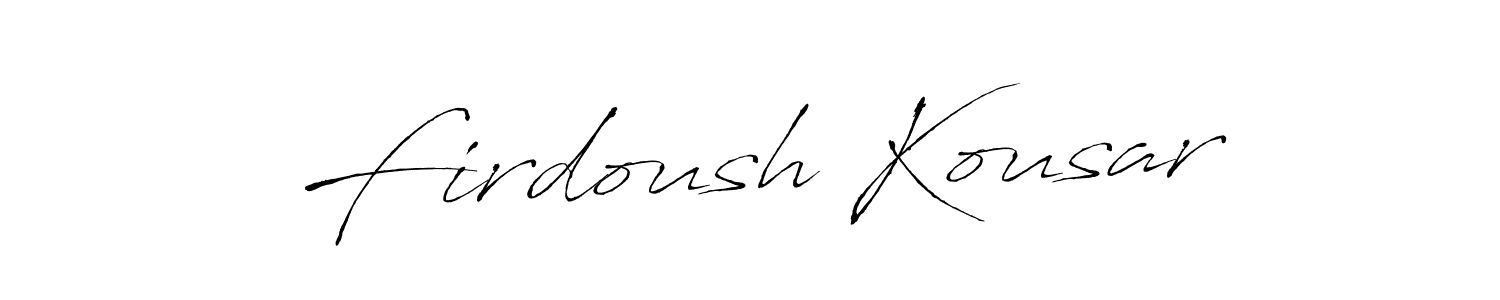 Make a beautiful signature design for name Firdoush Kousar. With this signature (Antro_Vectra) style, you can create a handwritten signature for free. Firdoush Kousar signature style 6 images and pictures png