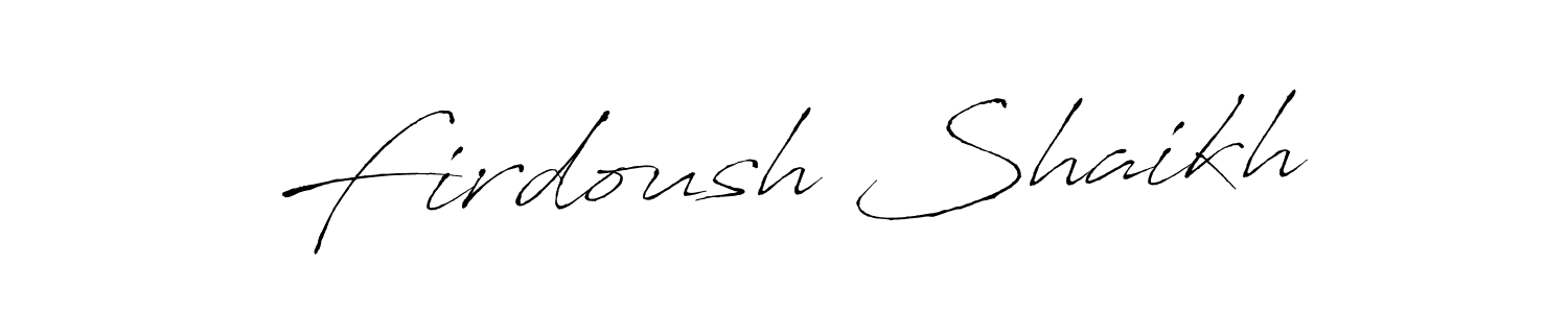 It looks lik you need a new signature style for name Firdoush Shaikh. Design unique handwritten (Antro_Vectra) signature with our free signature maker in just a few clicks. Firdoush Shaikh signature style 6 images and pictures png