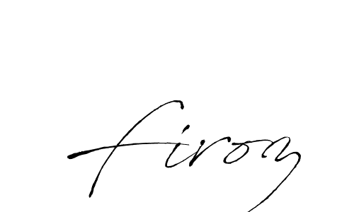 Design your own signature with our free online signature maker. With this signature software, you can create a handwritten (Antro_Vectra) signature for name Firoz. Firoz signature style 6 images and pictures png