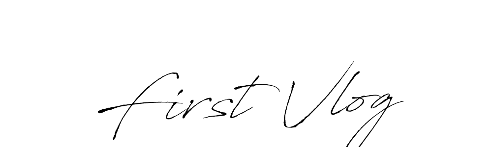 Create a beautiful signature design for name First Vlog. With this signature (Antro_Vectra) fonts, you can make a handwritten signature for free. First Vlog signature style 6 images and pictures png