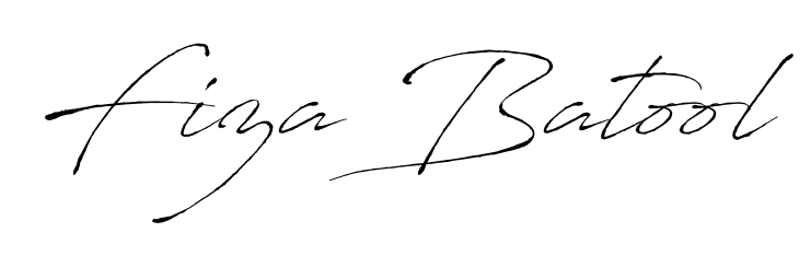 Discover how Fiza Batool looks in an executive cursive font (Antro_Vectra). Perfect for legal documents, invoices, and certificates. Fiza Batool signature style 6 images and pictures png