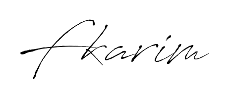 Looking for an artistic signature for Fkarim? The Antro_Vectra calligraphy style gives a sophisticated flow suitable for business cards and emails. Fkarim signature style 6 images and pictures png