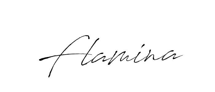 Create a beautiful signature design for name Flamina. With this signature (Antro_Vectra) fonts, you can make a handwritten signature for free. Flamina signature style 6 images and pictures png