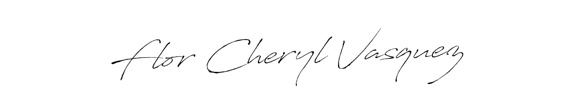 Use a signature maker to create a handwritten signature online. With this signature software, you can design (Antro_Vectra) your own signature for name Flor Cheryl Vasquez. Flor Cheryl Vasquez signature style 6 images and pictures png