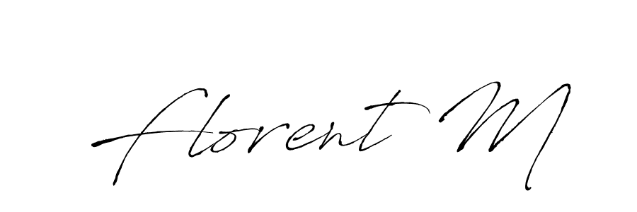 How to make Florent M name signature. Use Antro_Vectra style for creating short signs online. This is the latest handwritten sign. Florent M signature style 6 images and pictures png