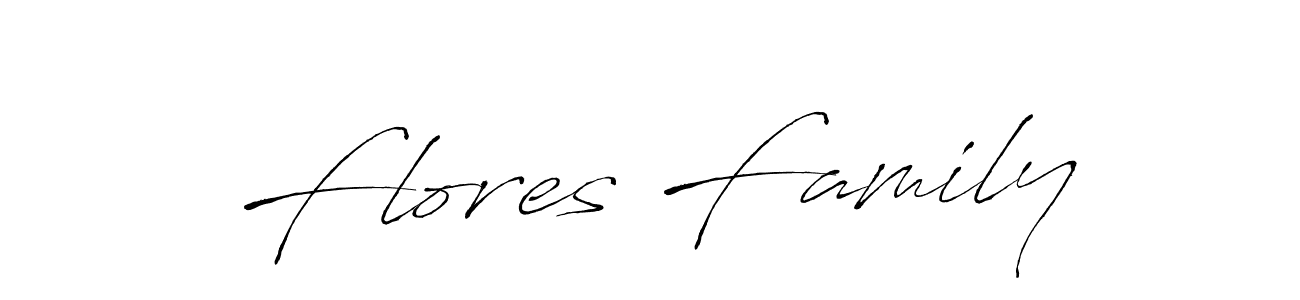 Use a signature maker to create a handwritten signature online. With this signature software, you can design (Antro_Vectra) your own signature for name Flores Family. Flores Family signature style 6 images and pictures png