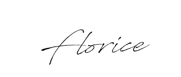 Use a signature maker to create a handwritten signature online. With this signature software, you can design (Antro_Vectra) your own signature for name Florice. Florice signature style 6 images and pictures png