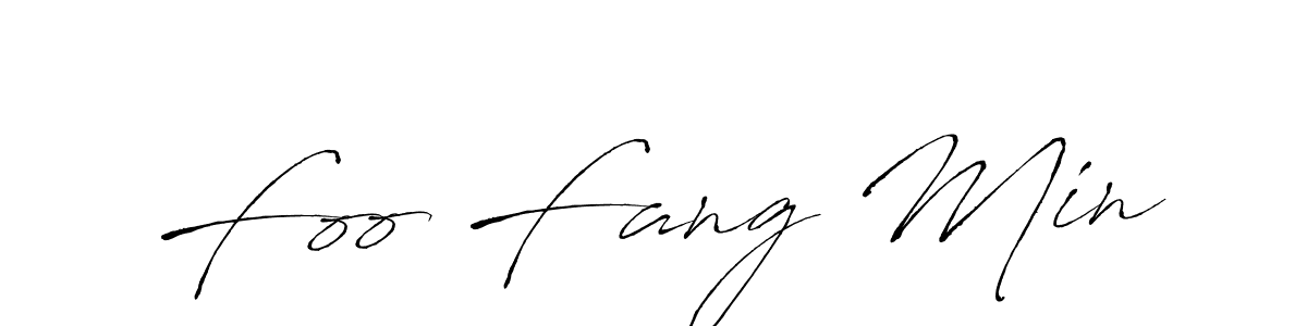 Use a signature maker to create a handwritten signature online. With this signature software, you can design (Antro_Vectra) your own signature for name Foo Fang Min. Foo Fang Min signature style 6 images and pictures png