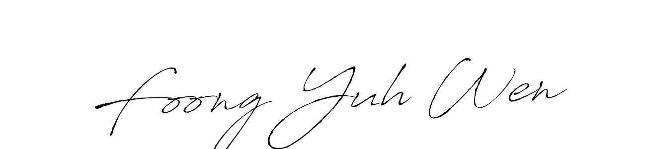 The best way (Antro_Vectra) to make a short signature is to pick only two or three words in your name. The name Foong Yuh Wen include a total of six letters. For converting this name. Foong Yuh Wen signature style 6 images and pictures png