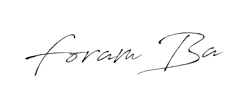 Create a beautiful signature design for name Foram Ba. With this signature (Antro_Vectra) fonts, you can make a handwritten signature for free. Foram Ba signature style 6 images and pictures png