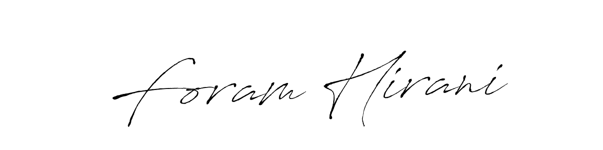 How to make Foram Hirani name signature. Use Antro_Vectra style for creating short signs online. This is the latest handwritten sign. Foram Hirani signature style 6 images and pictures png