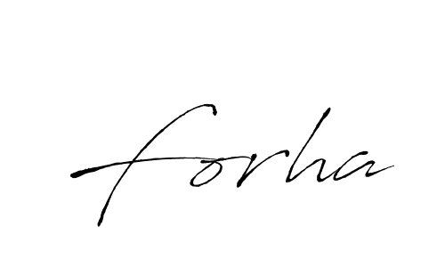 Use a signature maker to create a handwritten signature online. With this signature software, you can design (Antro_Vectra) your own signature for name Forha. Forha signature style 6 images and pictures png