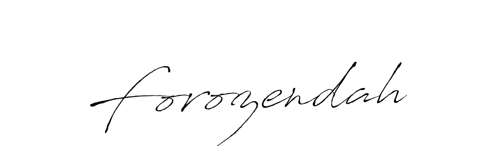 Make a beautiful signature design for name Forozendah. With this signature (Antro_Vectra) style, you can create a handwritten signature for free. Forozendah signature style 6 images and pictures png