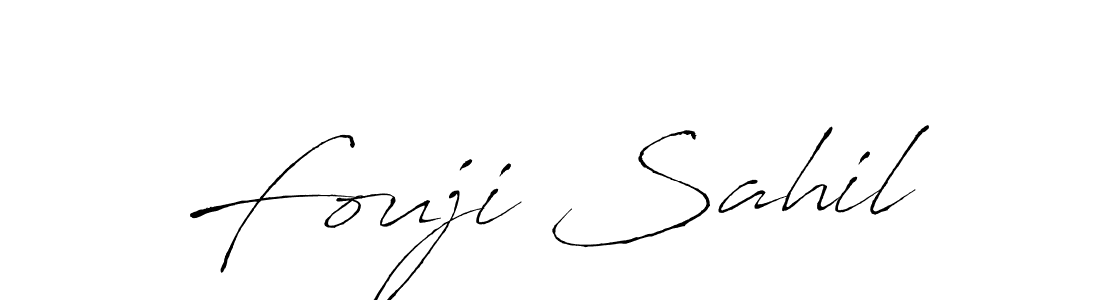 Similarly Antro_Vectra is the best handwritten signature design. Signature creator online .You can use it as an online autograph creator for name Fouji Sahil. Fouji Sahil signature style 6 images and pictures png