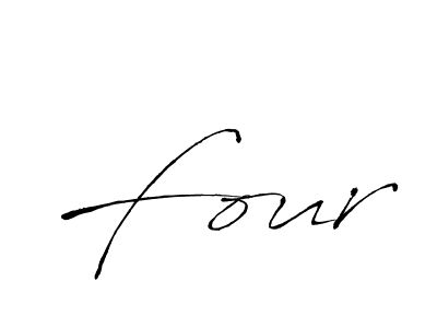 Make a beautiful signature design for name Four. With this signature (Antro_Vectra) style, you can create a handwritten signature for free. Four signature style 6 images and pictures png