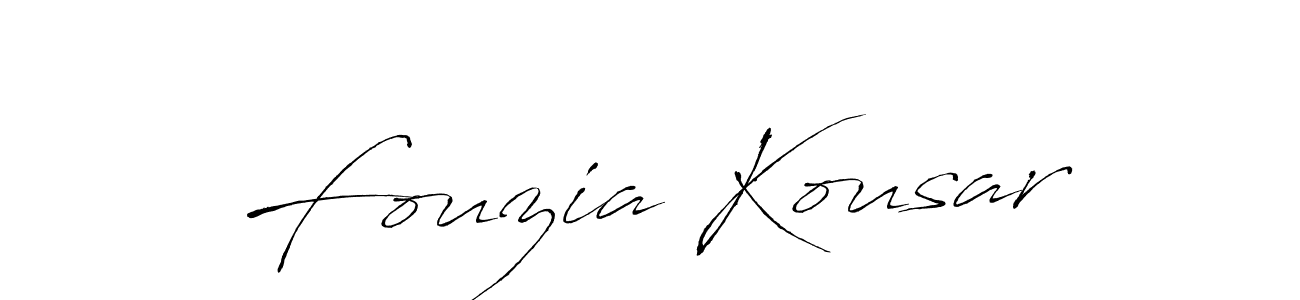 Make a beautiful signature design for name Fouzia Kousar. With this signature (Antro_Vectra) style, you can create a handwritten signature for free. Fouzia Kousar signature style 6 images and pictures png