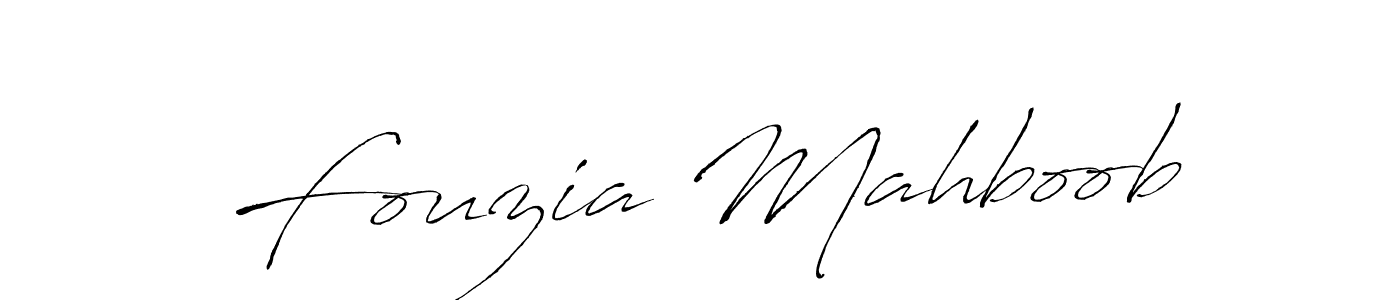 Antro_Vectra is a professional signature style that is perfect for those who want to add a touch of class to their signature. It is also a great choice for those who want to make their signature more unique. Get Fouzia Mahboob name to fancy signature for free. Fouzia Mahboob signature style 6 images and pictures png
