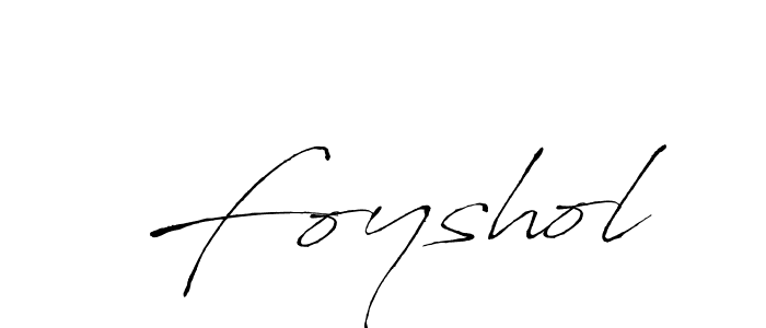 Use a signature maker to create a handwritten signature online. With this signature software, you can design (Antro_Vectra) your own signature for name Foyshol. Foyshol signature style 6 images and pictures png