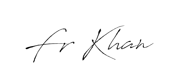 Make a beautiful signature design for name Fr Khan. With this signature (Antro_Vectra) style, you can create a handwritten signature for free. Fr Khan signature style 6 images and pictures png