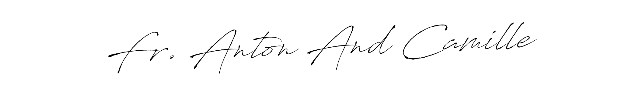 The best way (Antro_Vectra) to make a short signature is to pick only two or three words in your name. The name Fr. Anton And Camille include a total of six letters. For converting this name. Fr. Anton And Camille signature style 6 images and pictures png