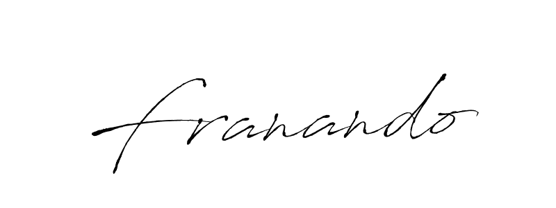 Design your own signature with our free online signature maker. With this signature software, you can create a handwritten (Antro_Vectra) signature for name Franando. Franando signature style 6 images and pictures png