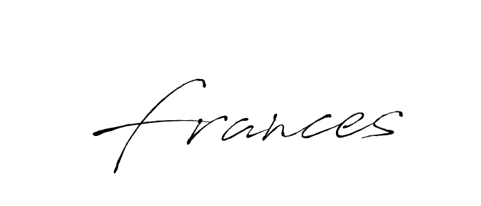 Use a signature maker to create a handwritten signature online. With this signature software, you can design (Antro_Vectra) your own signature for name Frances. Frances signature style 6 images and pictures png