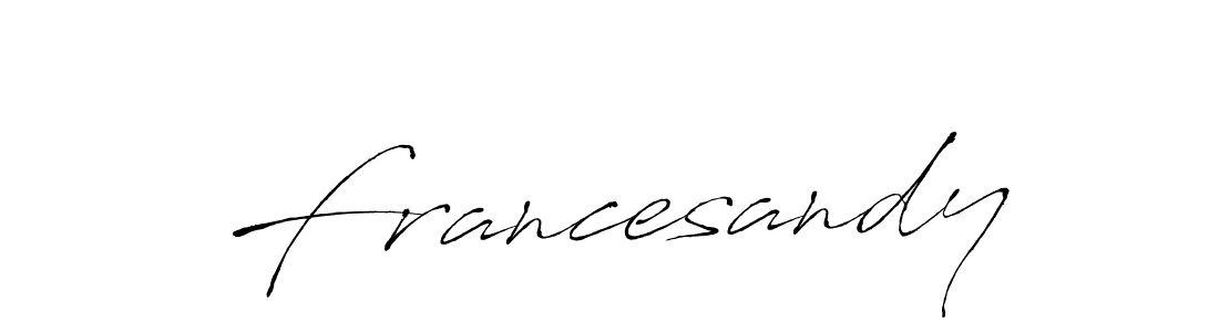 Use a signature maker to create a handwritten signature online. With this signature software, you can design (Antro_Vectra) your own signature for name Francesandy. Francesandy signature style 6 images and pictures png