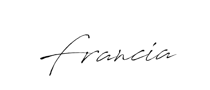 Antro_Vectra is a professional signature style that is perfect for those who want to add a touch of class to their signature. It is also a great choice for those who want to make their signature more unique. Get Francia name to fancy signature for free. Francia signature style 6 images and pictures png