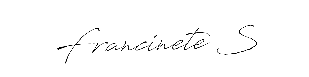 How to make Francinete S signature? Antro_Vectra is a professional autograph style. Create handwritten signature for Francinete S name. Francinete S signature style 6 images and pictures png