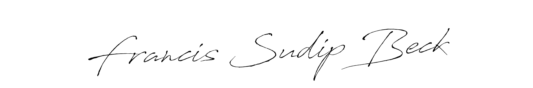 Antro_Vectra is a professional signature style that is perfect for those who want to add a touch of class to their signature. It is also a great choice for those who want to make their signature more unique. Get Francis Sudip Beck name to fancy signature for free. Francis Sudip Beck signature style 6 images and pictures png