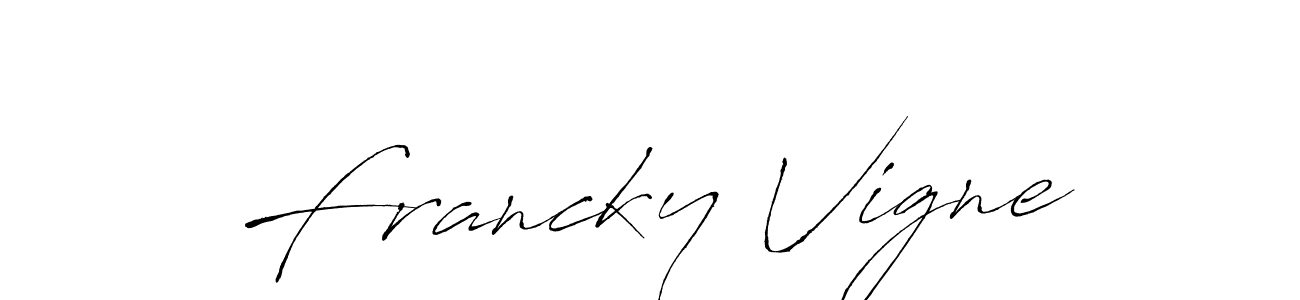 Also You can easily find your signature by using the search form. We will create Francky Vigne name handwritten signature images for you free of cost using Antro_Vectra sign style. Francky Vigne signature style 6 images and pictures png