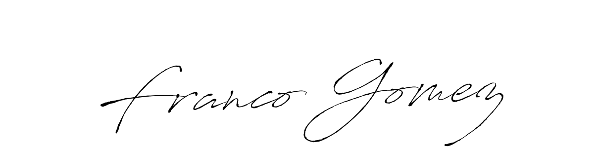 You should practise on your own different ways (Antro_Vectra) to write your name (Franco Gomez) in signature. don't let someone else do it for you. Franco Gomez signature style 6 images and pictures png