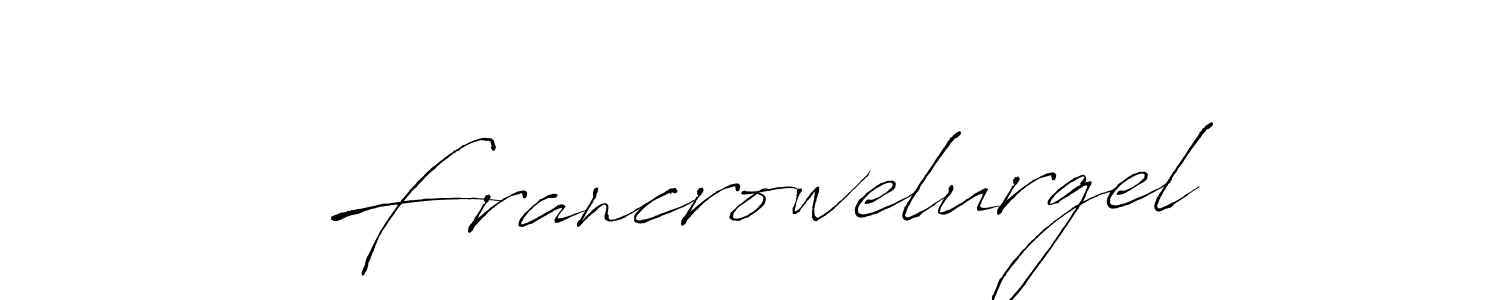 Make a short Francrowelurgel signature style. Manage your documents anywhere anytime using Antro_Vectra. Create and add eSignatures, submit forms, share and send files easily. Francrowelurgel signature style 6 images and pictures png