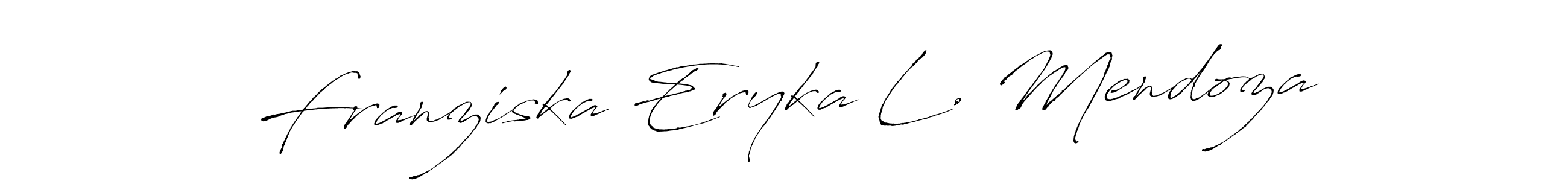 Create a beautiful signature design for name Franziska Eryka L. Mendoza. With this signature (Antro_Vectra) fonts, you can make a handwritten signature for free. Franziska Eryka L. Mendoza signature style 6 images and pictures png