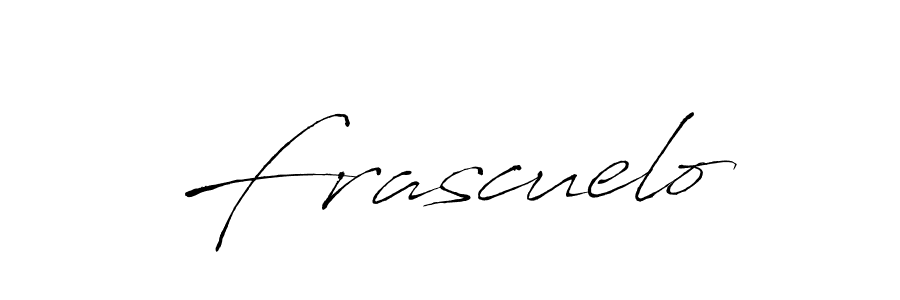 Make a beautiful signature design for name Frascuelo. With this signature (Antro_Vectra) style, you can create a handwritten signature for free. Frascuelo signature style 6 images and pictures png