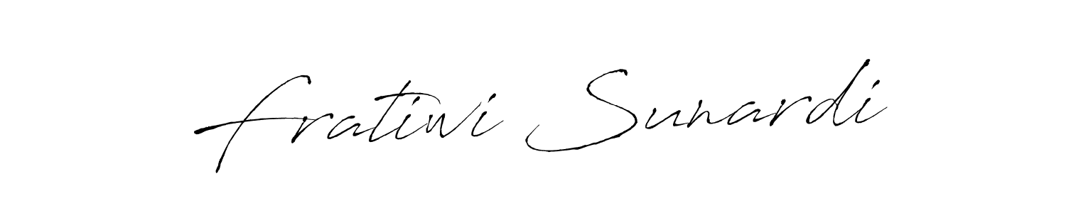 How to make Fratiwi Sunardi name signature. Use Antro_Vectra style for creating short signs online. This is the latest handwritten sign. Fratiwi Sunardi signature style 6 images and pictures png